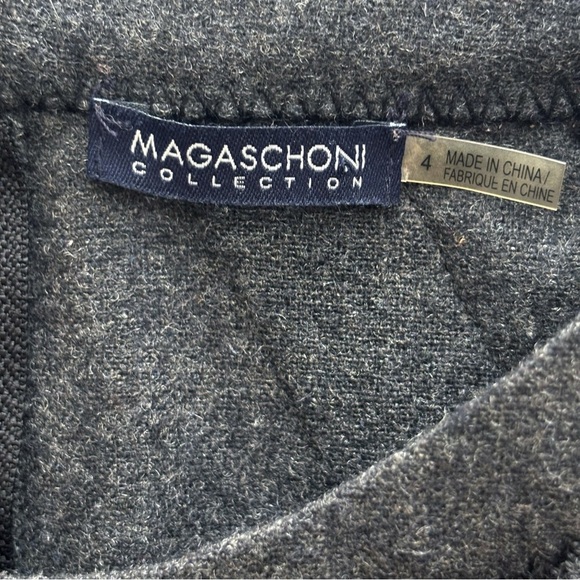 Magaschoni Cable Knit Wool Blend Sleeveless Shift Dress Sz 4 Gray - Picture 6 of 9